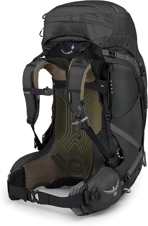 Osprey Atmos AG 65L Men's Backpacking Backpack, Black, S/M