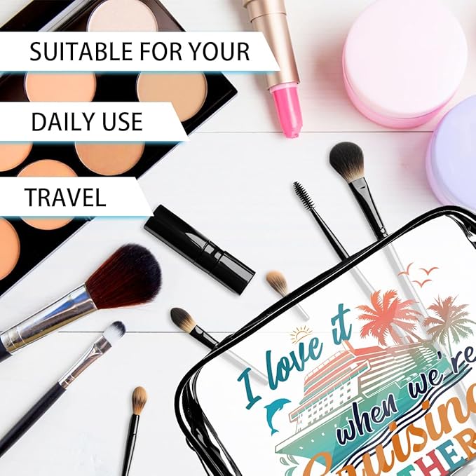 6 Pcs Clear Cruise Makeup Bags Gifts, Cruise Essentials Beach Cosmetic Bag for Women, Cruise Ship Survival Kits, Travel PVC Waterproof Toiletry Bags for Girls Sister Daughter Nurse Teacher