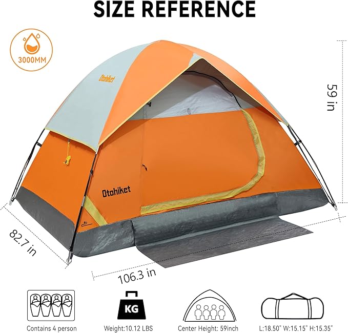 Backpacking Camping Tent Lightweight Portable Waterproof with Carrying Bag for Outdoor Summer Beach