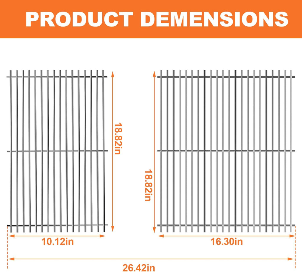 KEESHA 7852 Stainless Steel Grates Replacement Parts for Weber Crafted Genesis II 300 Series Grill Grates for Weber Genesis ii E-310 E-315 E-325 E-330 E-335 S-310 S-335 S-345 SE-335 SE-310