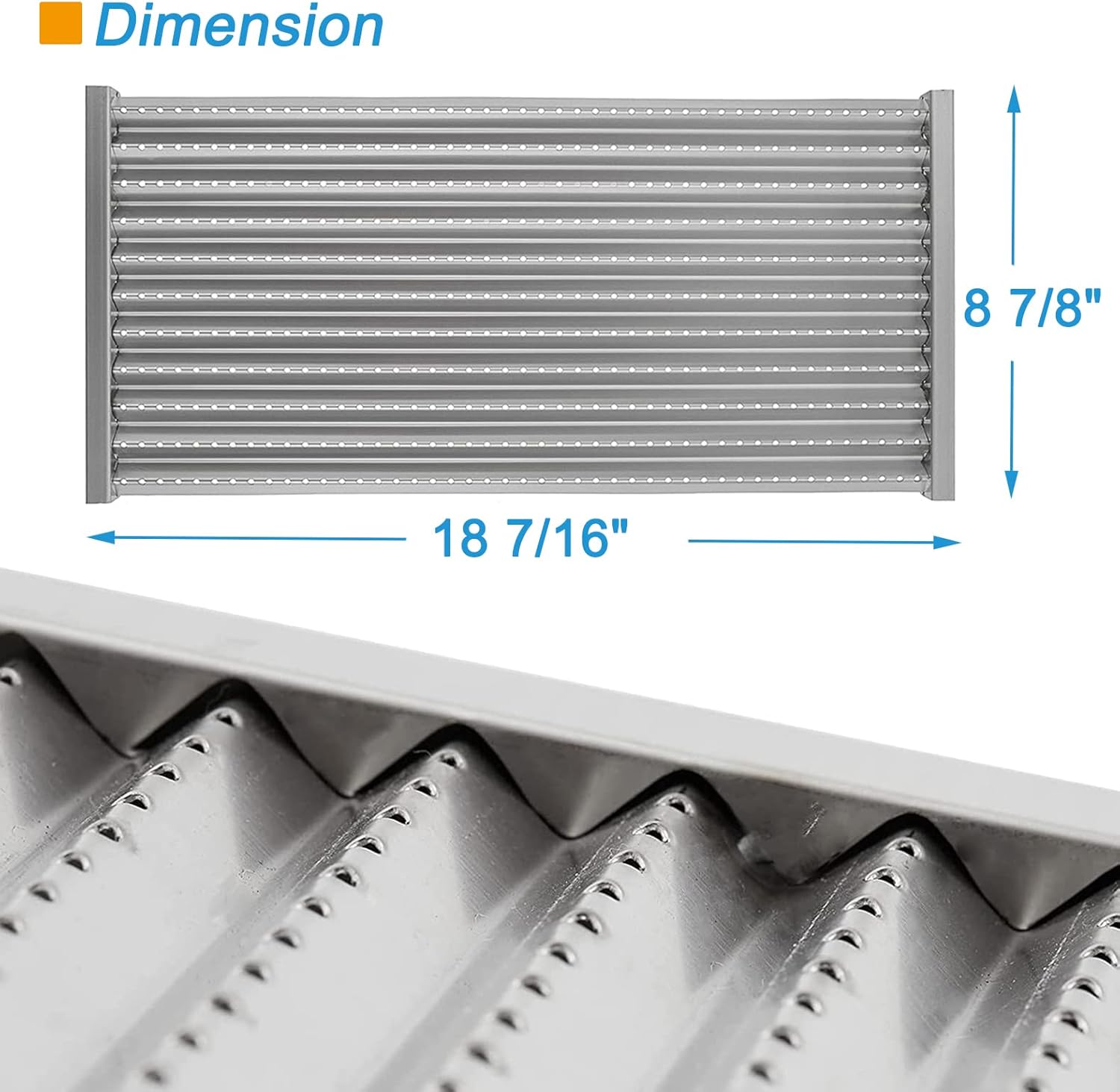 18 7/16" Stamped Stainless Steel Replacement Emitter for Charbroil Commercial Tru-Infrared Prior to 2015 463246909 463241013 463243911 463241313 463241314 463247109 (3-Pack)