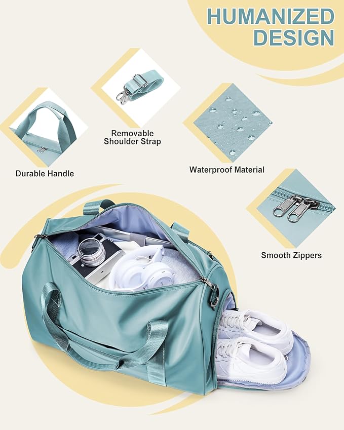 Gym Bag Womens,Travel Duffel Carry on Bag Sport Tote Bag Weekend Overnight Bag