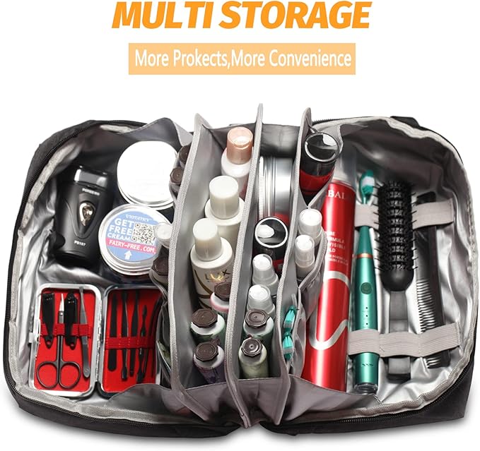 Toiletry Bag for Men,Travel Mens Toiletry Bag Large Toiletry Organizer Bag Fits Bottles Vertically Shaving Bag Waterproof Dopp kit for Toiletries Accessories