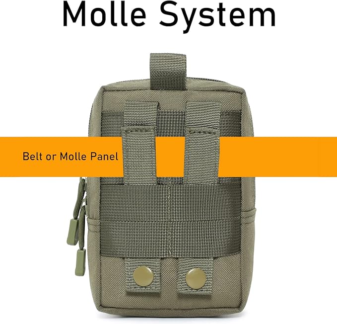 2 Pack Molle Pouches - Tactical Compact Water-Resistant EDC Pouch