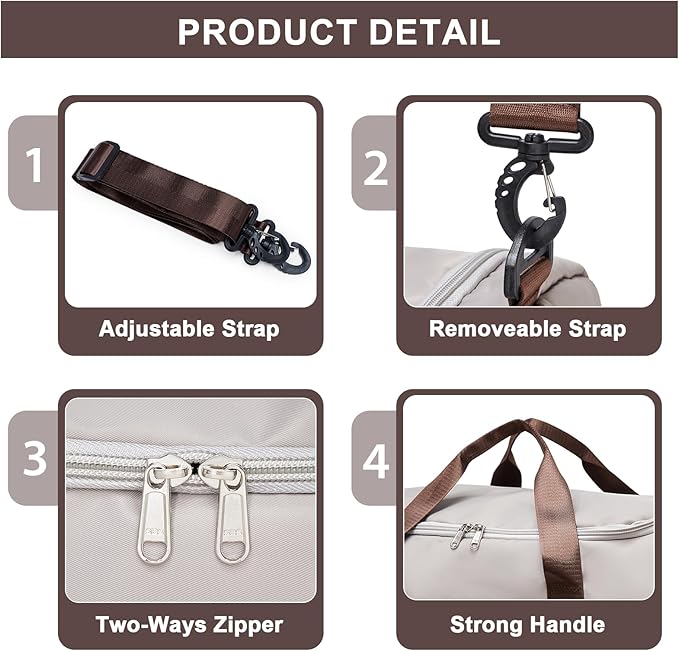 Small Gym Bag for Women, Travel Duffle Bag Carry On Weekender Bag with Shoe Compartment