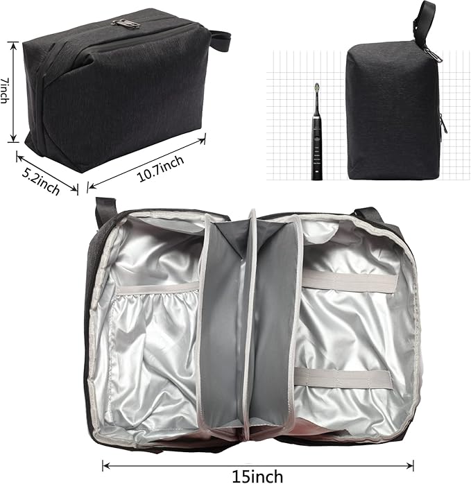 Toiletry Bag for Men,Travel Mens Toiletry Bag Large Toiletry Organizer Bag Fits Bottles Vertically Shaving Bag Waterproof Dopp kit for Toiletries Accessories