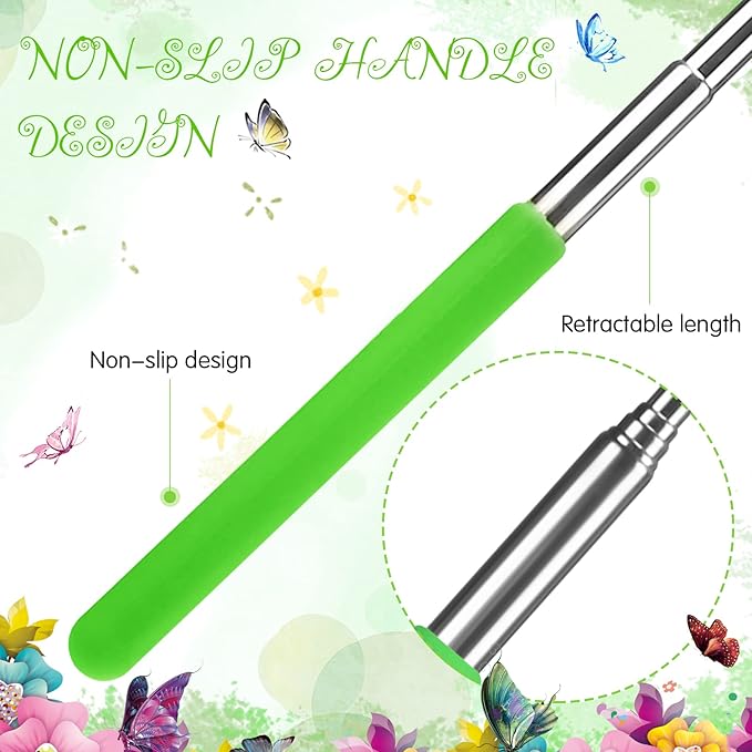 24 Pcs Kids Telescopic Butterfly Fishing Nets Insect Net Bug Net Insect Catching Nets Outdoor Tools for Catching Butterfly Insects Bug Fish Ladybird Nets, Extendable from 15 Inch to 34 Inch (Colorful)