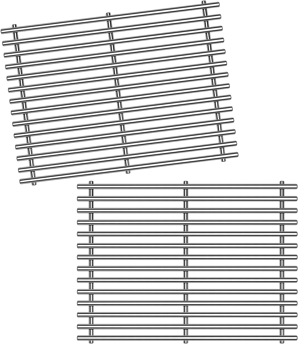 9MM 15" Stainless Steel Grill Grates for Weber Spirit E200 S200 E210 S210 Genesis Silver A Spirit 500 Gas Grill with Side Control Panel for Weber 7521 7522 7523 65905 65904 Spirit 200 Series