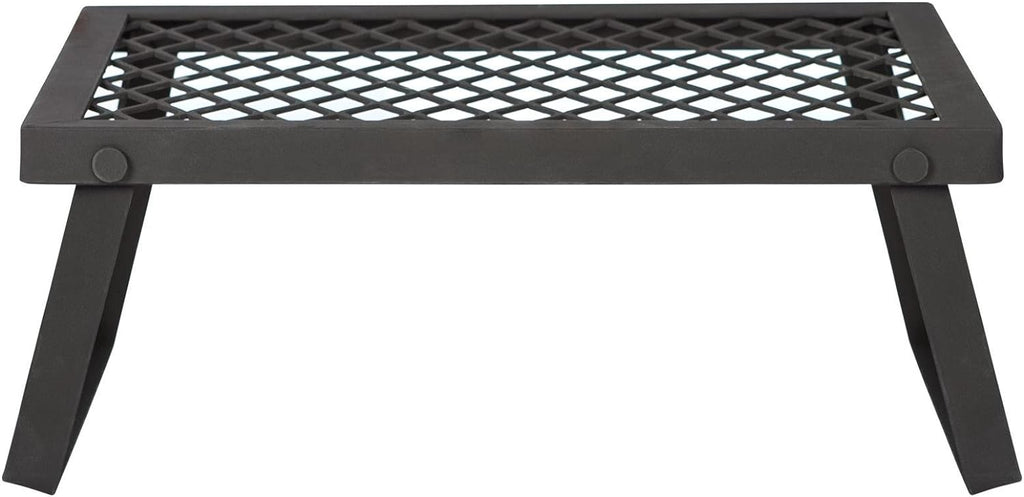 Amazon Basics Heavy-Duty Portable Camping Grill Grate for Campfire Cooking, Black
