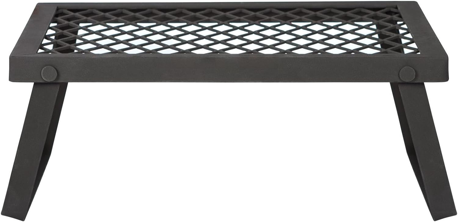 Amazon Basics Heavy-Duty Portable Camping Grill Grate for Campfire Cooking, Black