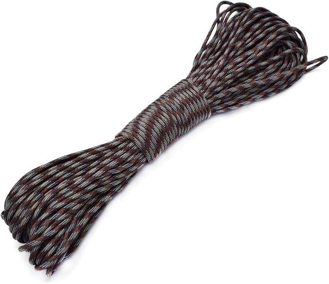 100ft Type III 7 Strand Core Paracord 550 Parachute (63# Brown Camo)