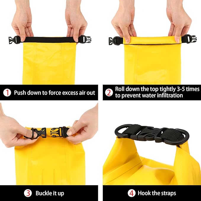 Waterproof First Aid Kit Roll Top Boat Emergency Kit with Waterproof Contents for Fishing Kayaking Boating Swimming Camping Rafting Beach Yellow