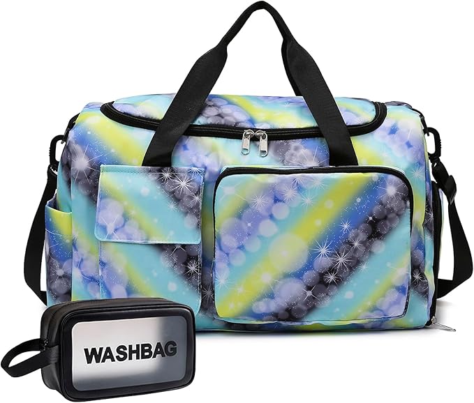 Small Gym Bag for Women, Travel Duffle Bag Carry On Weekender Bag with Shoe Compartment
