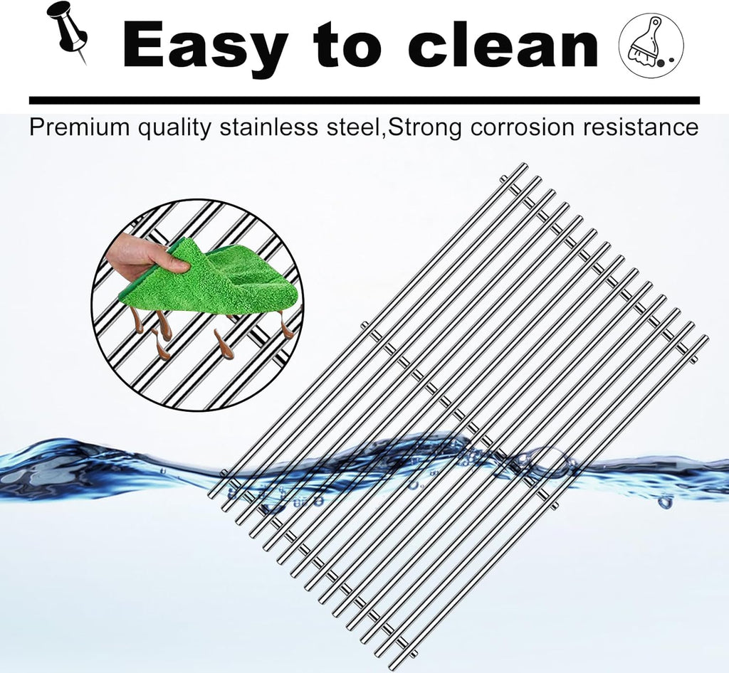 Grill Grates Parts for Weber Genesis II E-410, Weber Grill Parts Genesis 2 S-410, E/S-415, E/S-435, LX E/S-440, 66089, 66097, Flavorizer Bars Grids BBQ Grill Replacement Accessories 18 Inch