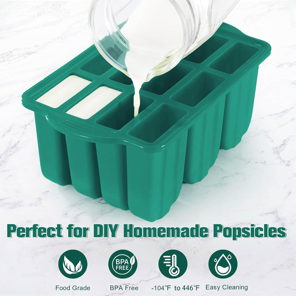 Silicone Popsicles Molds,Ice Pop Cream Mold Set Homemade Toddler Popsicle Maker For Kids Para Paletas De Helado Kulfi BPA Free, with 50 Sticks, 50 Bags,50 wire Ties (Navy blue)