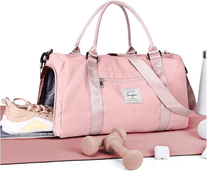 Gym Bag Womens,Travel Duffel Carry on Bag Sport Tote Bag Weekend Overnight Bag