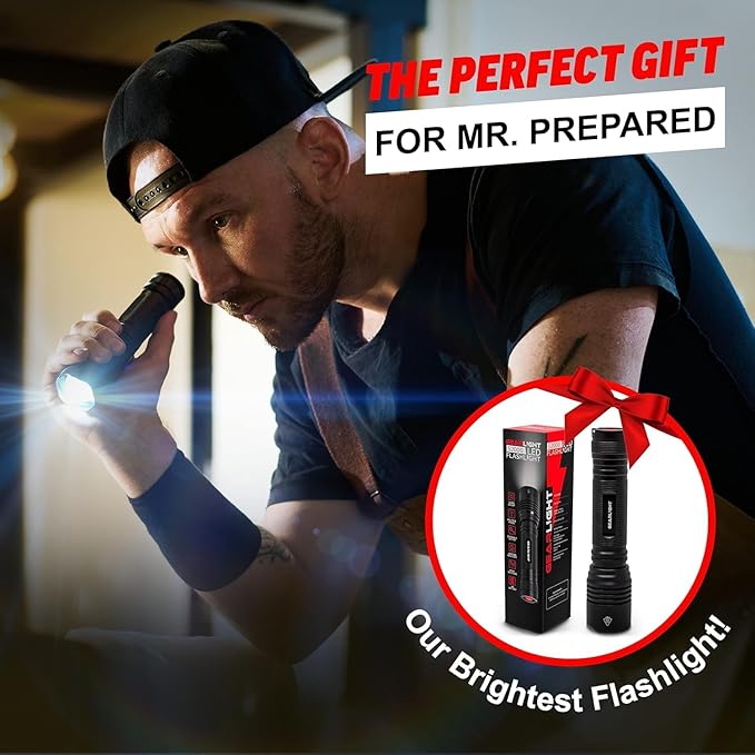 GearLight S2000 LED Flashlight High Lumens - Super Bright, Powerful, Mid-Size Tactical Flashlight for Outdoor Activity & Emergency Use