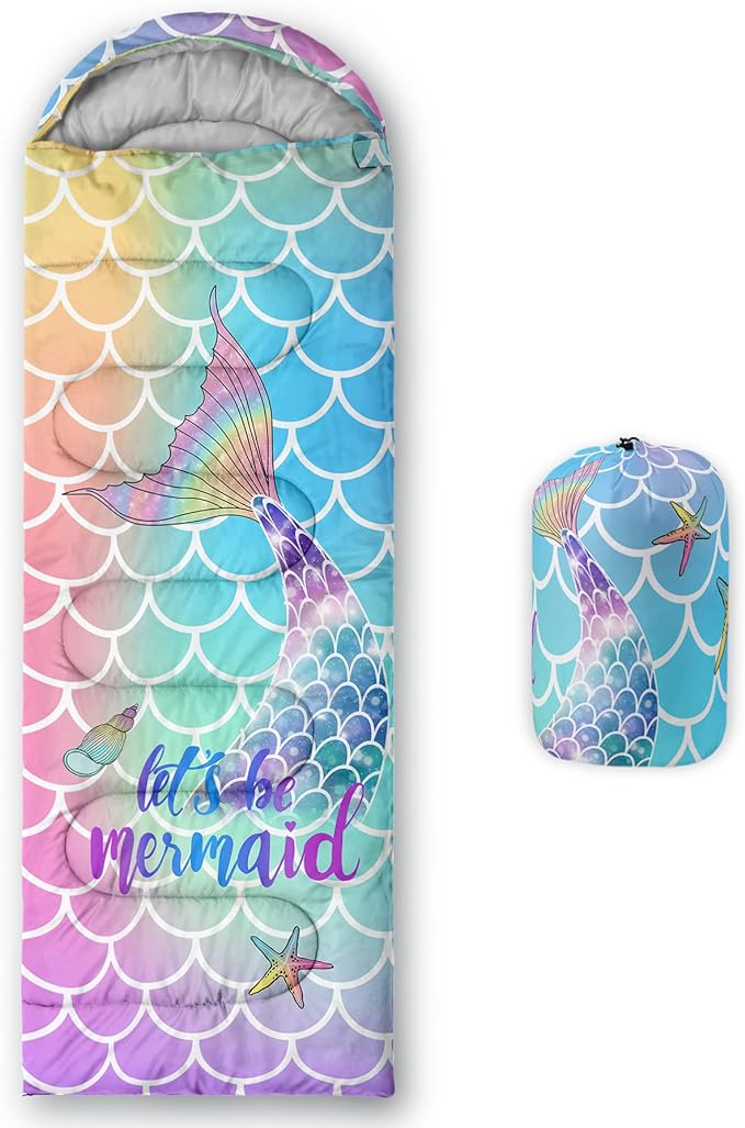 QOOMO Camping Sleeping Bags,3 Season Warm & Cool Weather,Lightweight,Waterproof Sleeping Bags for Adults & Kids,Traveling,and Outdoors,Camping Gear Equipment