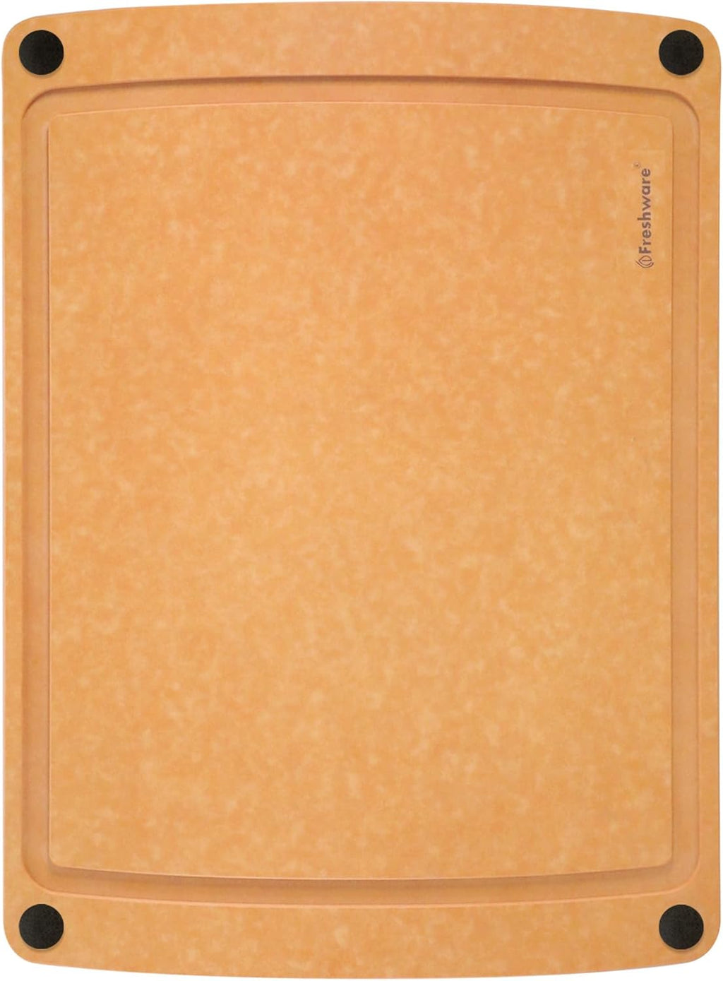 Freshware Wood Cutting Board for Kitchen, Juice Groove, Non-Slip Silicone Feet, Dishwasher Safe, X Large, 18" x 13", Natural