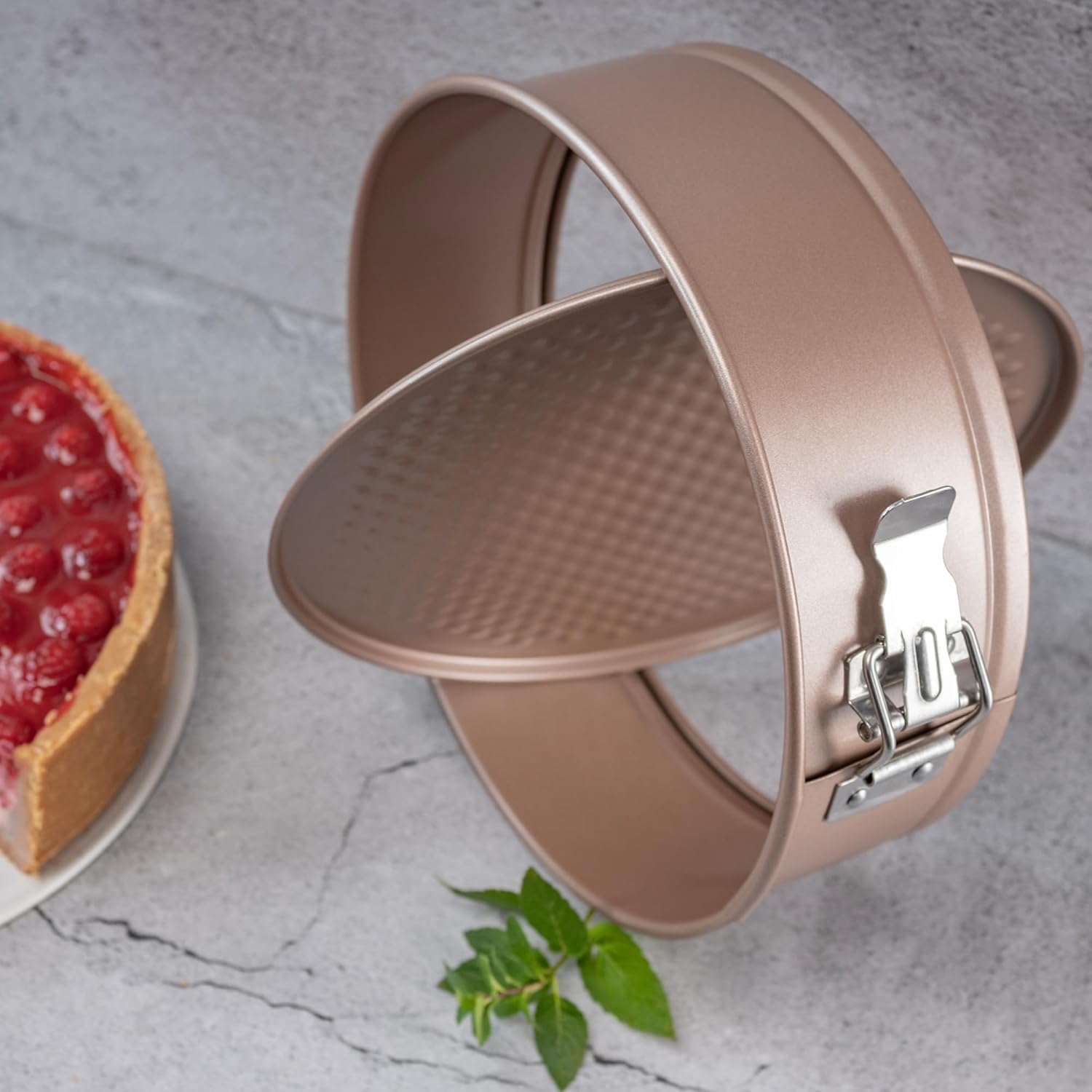 Nonstick 8 Inch Springform Cheesecake Pan | PFOA & BPA Free Non Toxic Spring Form Cake Mold | Best Nontoxic Non Stick Springform Pans for Baking | Leakproof Cake Tin