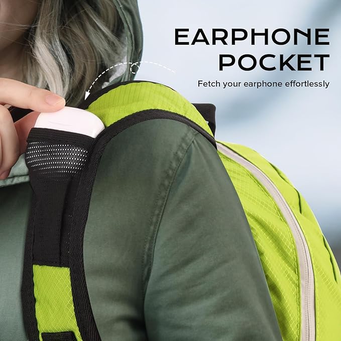 15L Water-resistant Hiking Daypack, Small Backpack Travel Outdoor, Lightweight Day Pack with Tool Loops