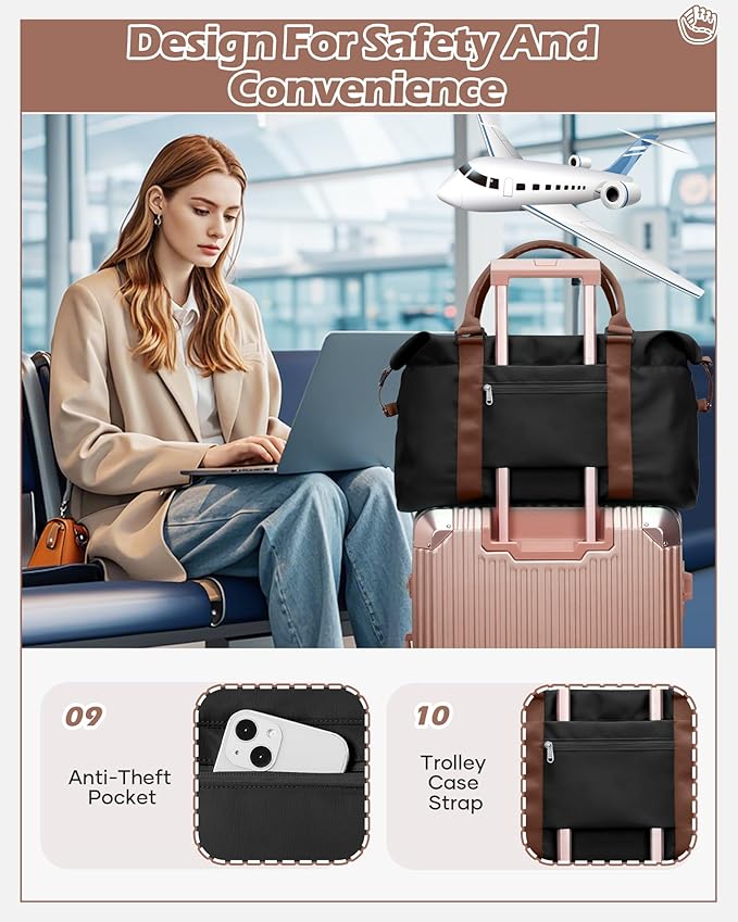 Gym Bag Womens,Travel Duffel Carry on Bag Sport Tote Bag Weekend Overnight Bag