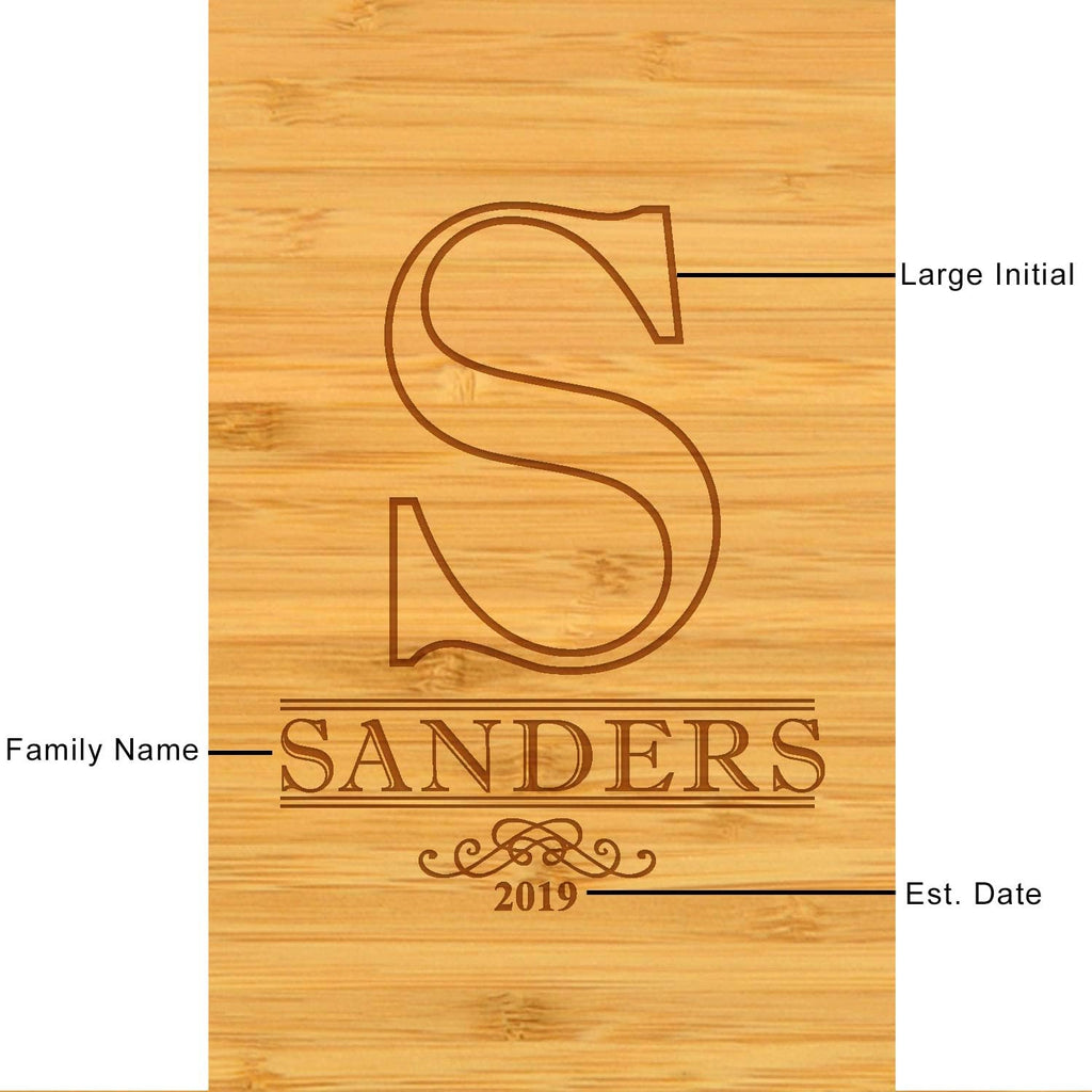 Picnic at Ascot Custom Personalized Engraved Bamboo Cheese/Charcuterie Board - US Patented Designed enables All in One Storage