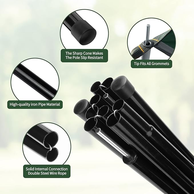 Bessport Camping Tarp, 169.8FT with 2 Poles, Lightweight Car Awning Sunshade, Portable Multifunctional Backpacking Rain Fly Hammock for Outdoor, Traveling