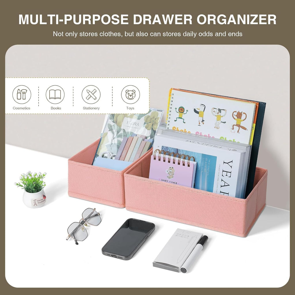 DIMJ Drawer Organizer for Clothing, 18 Pack Fabric Drawer Organizer Bins, Foldable Sock Organizer for Drawer, Dresser Organizer for Clothes, Socks, Bra, Tie