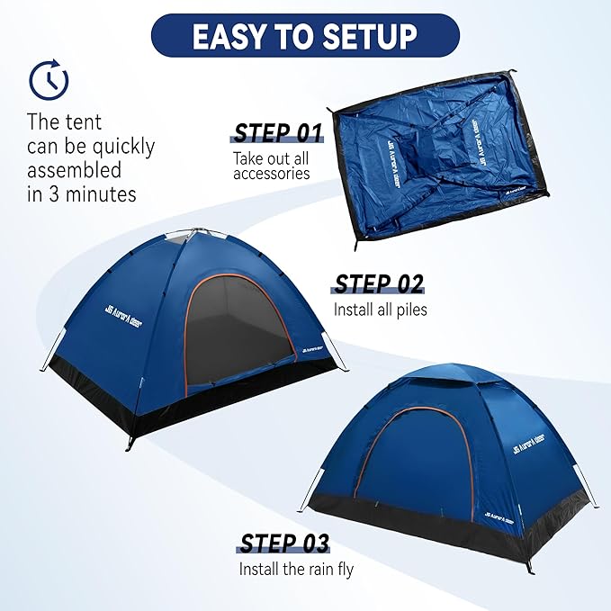 2 Person Camping Tent 4 Person Tents for Camping Windproof Tents for Camping Hiking Backpacking Traveling 2/3/4 Family People Tents for Camping Portable Tent with Carry Bag