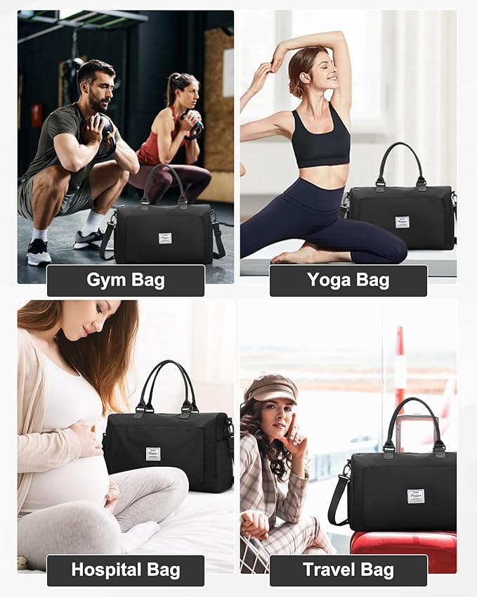 Gym Bag Womens,Travel Duffel Carry on Bag Sport Tote Bag Weekend Overnight Bag