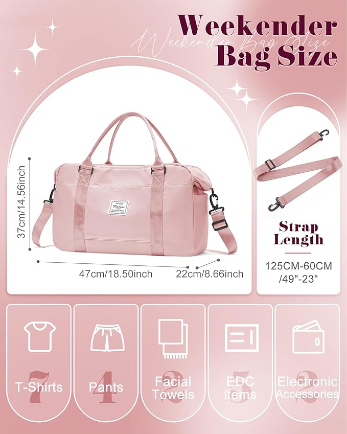 Gym Bag Womens,Travel Duffel Carry on Bag Sport Tote Bag Weekend Overnight Bag