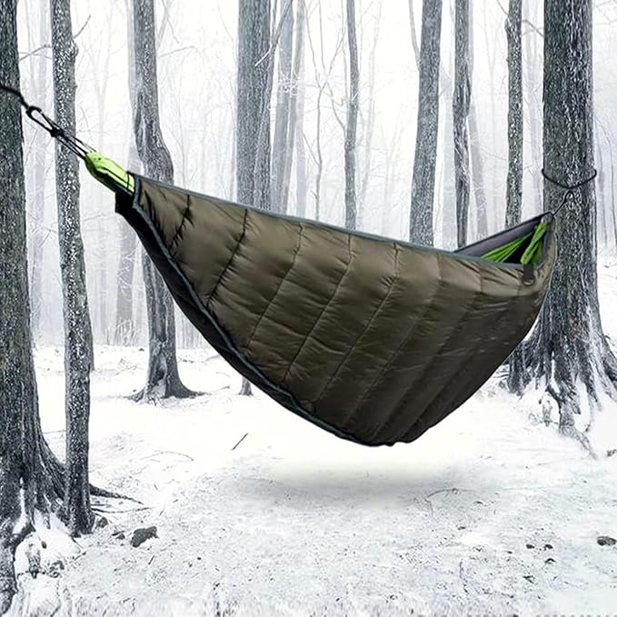 Under Quilts for Hammocks, HIKERBRO Ultralight Hammock Underquilt, Double Size Underquilt for Hammock Camping, Backpacking Army Green