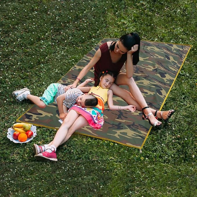 Wind Tour Portable Multifunctional Outdoor Camping Tarp Groundsheet Footprint Lightweight Floor and Ground Tarps for Camping Hiking with Carry Bag (Camouflage-177 x 177")