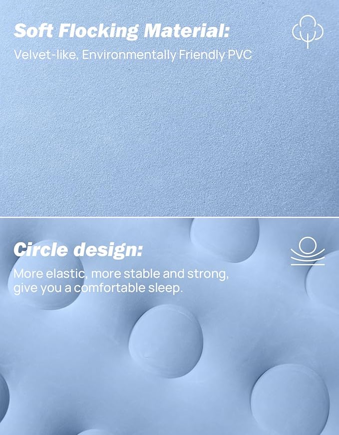 JOYTUTUS SUV Air Mattress Camping Bed,3.0 Thickened Flocking Car Camping Inflatable Mattress,Anti-Leakage,with 2 Pillows & Electric Pump Universal Car Bed for SUV Trunk and Rear Seat