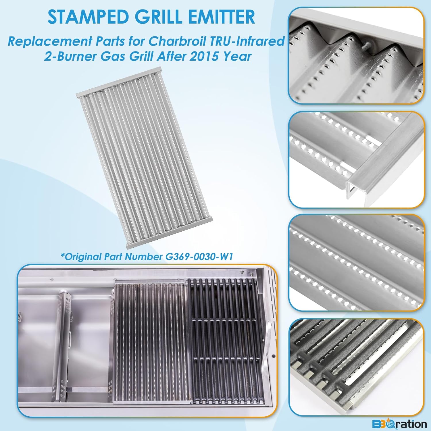 17" Grill Emitter for Charbroil TRU Infrared 463644220 463632320 463642316 463675016 463644220 G362-2100-W1, 17 inch Replacement Parts Grill Emitter for Charbroil 463245518 463675016P1