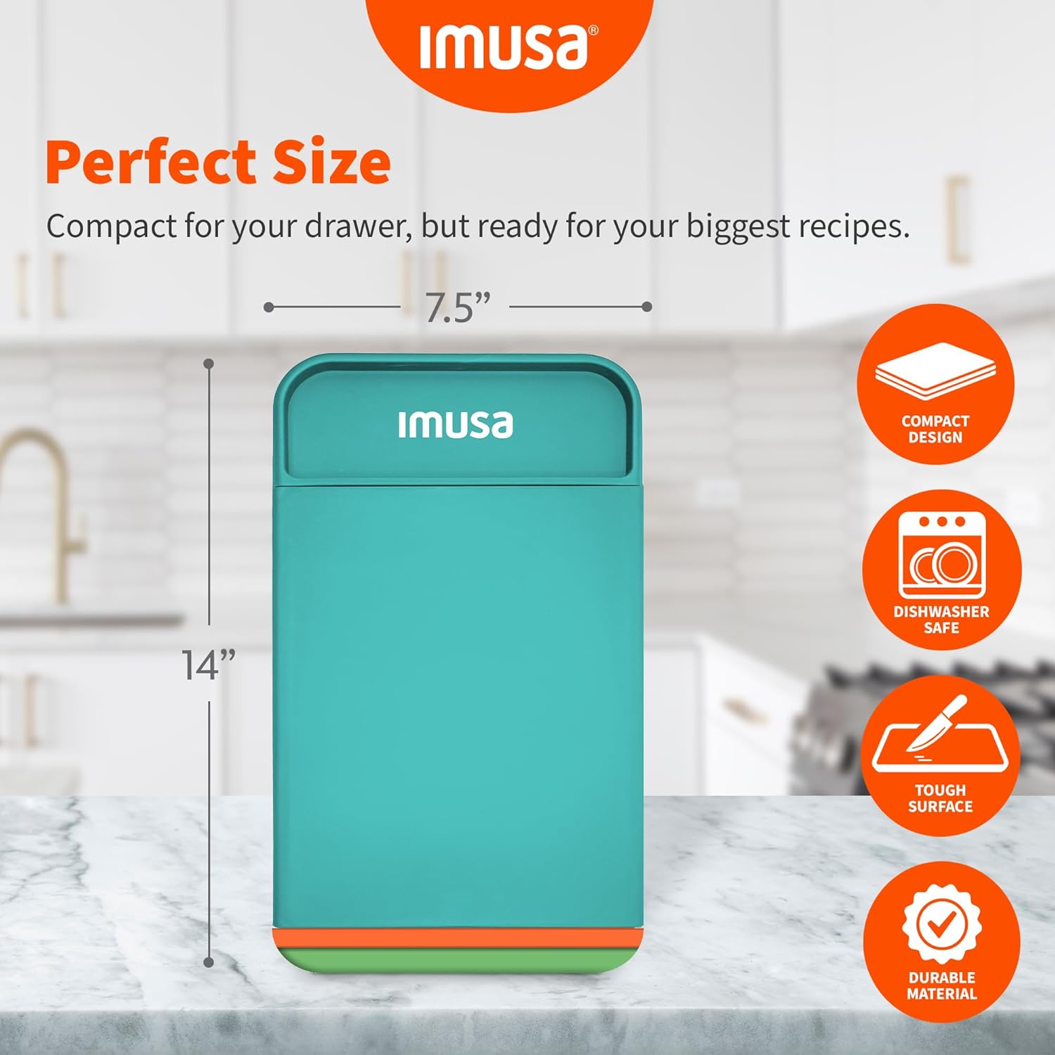 IMUSA Nesting Cutting Board Set with Removable Tray – 4 Piece 14" x 7.5" Plastic Cutting Boards for Kitchen, Color Coded Chopping Board Set, Dishwasher Safe, Easy to Clean, Food Prep Boards