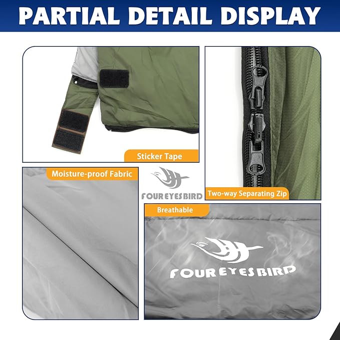 Envelope Sleeping Bag, Three Seasons Constant Temperature Sleeping Bag, Suitable for All Ages, Indoor Hotel Accommodation or Outdoor Travel…