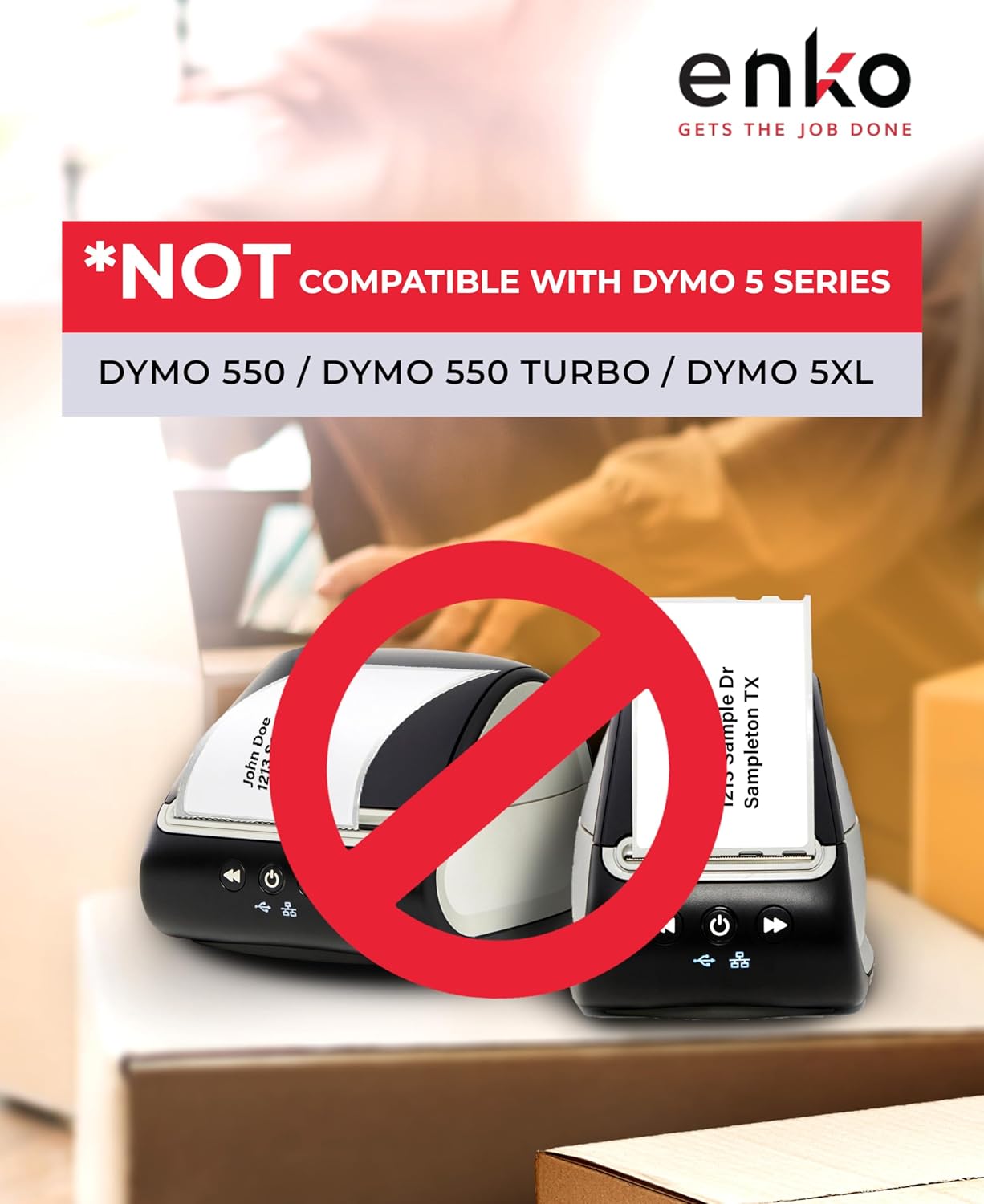 enKo (12 Rolls, 2640 Labels) Address & Shipping Labels 30323 (2-1/8 x 4") Compatible for Dymo LabelWriter