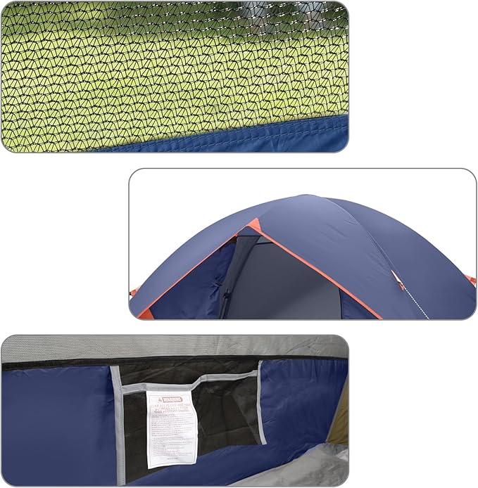 UNP Camping Tent 2/3/4/6 Person Dome Tent, Easy to Set Up for Camping, Lightweight Camping Tent, Portable Camping Tent for Outdoor and Backpacking Beaches