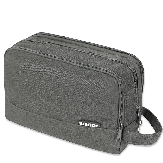 Toiletry Bag for Men Hanging Dopp Kit Water Resistant Shaving Bag Small Toiletry Bag for Traveling (Denim Pure Grey)