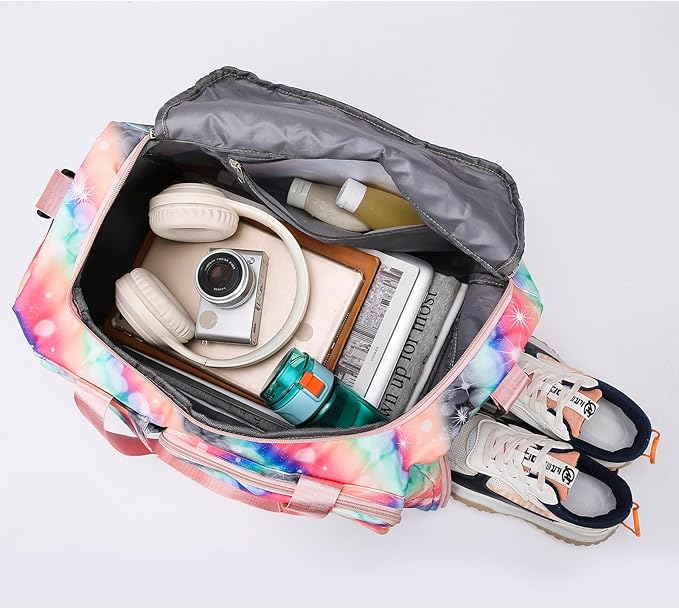 Small Gym Bag for Women, Travel Duffle Bag Carry On Weekender Bag with Shoe Compartment