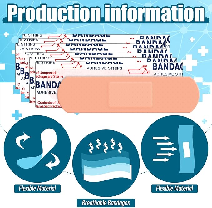 Timgle 3000 Pcs 3/4" x 3" Adhesive Bandages Bulk Waterproof Adhesive Breathable Bandages for Sensitive Skin School Nurses Businesses Travel First Aid Kits Homeless Care Supplies Donations