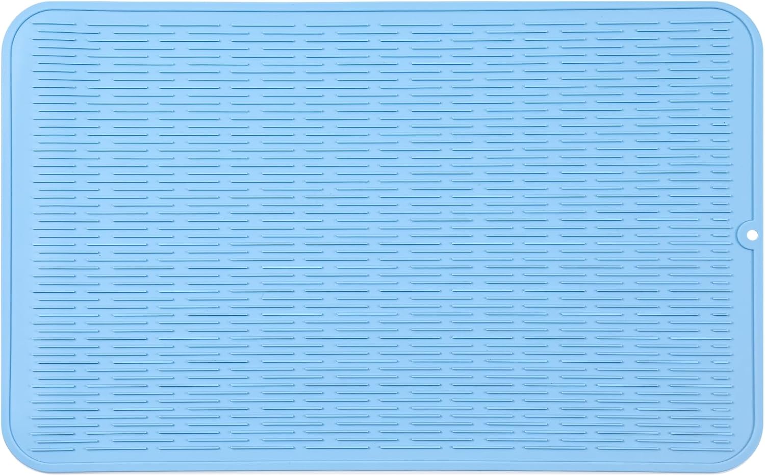 Silicone Dish Drying Mat for Multiple Usage,Easy clean,Eco-friendly,Heat-resistant Silicone Mat for Kitchen Counter or Sink,Refrigerator or Drawer Liner Light Blue 3XL 28 inches x 18 inches
