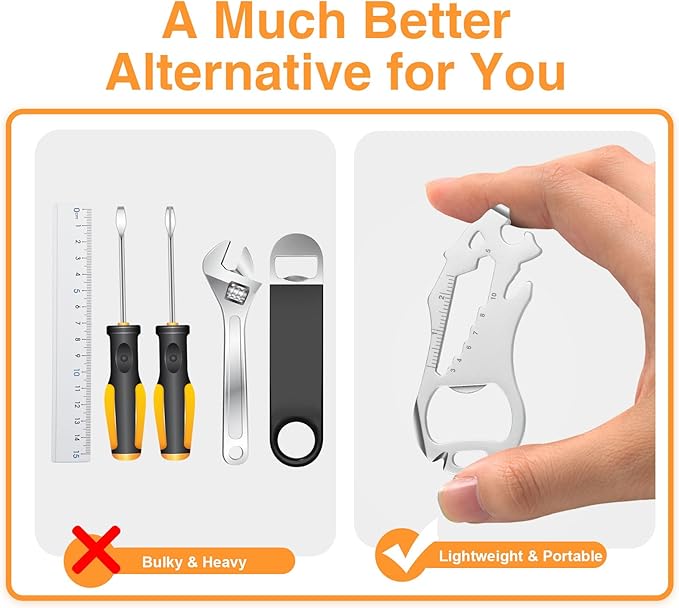 12 in 1 Keychain Multi-tool, Gifts for Men Boyfriend Dad, Father's Day Birthday Gifts, Mini EDC gadgets Tool Gear Bottle Opener for Camping Survival