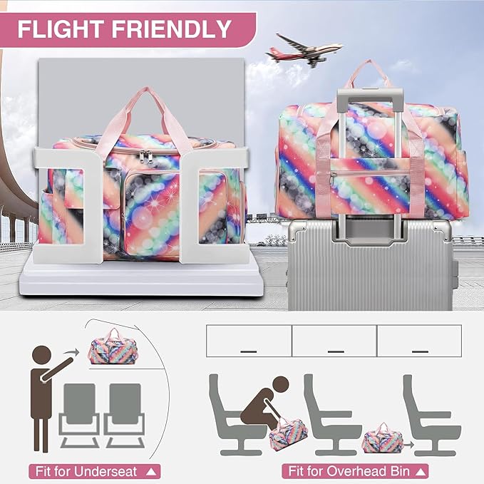 Small Gym Bag for Women, Travel Duffle Bag Carry On Weekender Bag with Shoe Compartment