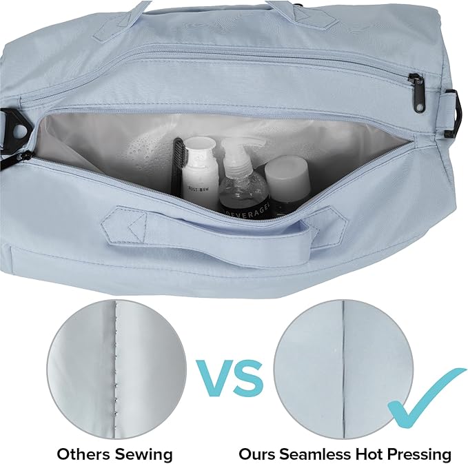 Sports fitness Gym Bag for Women, Yoga Swim Workout Travel Duffel Overnight Shoulder Bags with Shoe Compartment and Wet Pocket Ladies Weekend Carry on Luggage Dance College Blue