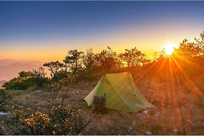 3FULGEAR Lanshan 2 Pro Tent 2 Person Ultralight Camping Tent, 3/4 Season Professional 20D Silnylon Rodless Tent for Camping, Climbing, Hiking