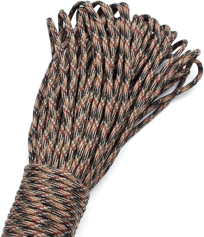 100ft Type III 7 Strand Core Paracord 550 Parachute (96# Dream Brown)