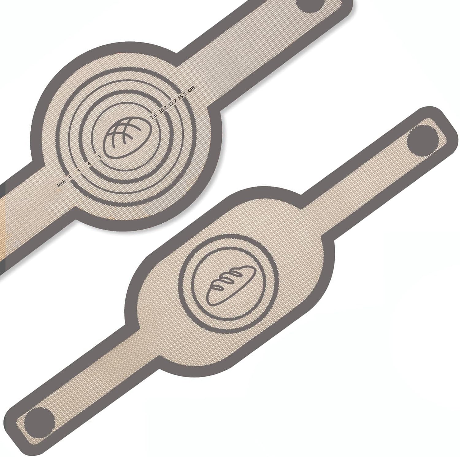 Silicone Bread Sling Oval and Round for Dutch Oven, KITMAL Non Stick Reusable Silicone Baking Mat with Long Handles Sourdough Bread Baking Supplies and Making Tools, Gray